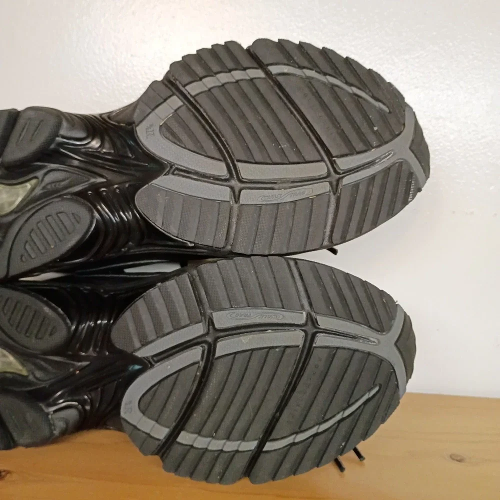 Saucony Women's‎ 7.5 W Grid Omni Walker Running Shoes Sneaker Black Leather Wide